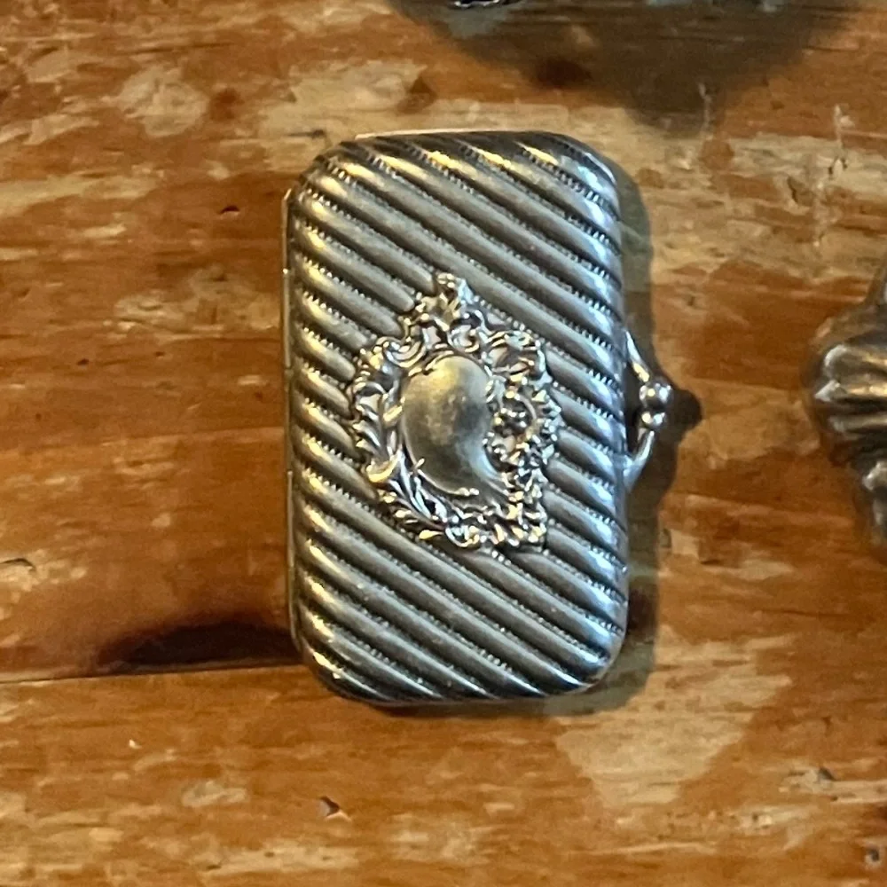 Antique Sterling Silver Bobby Pin/ Sewing Needle Box